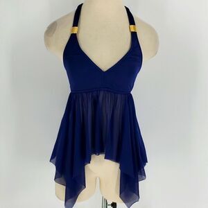 Beautiful blue bathing‎ suit top  by Venus. Size 4. Haulter style.